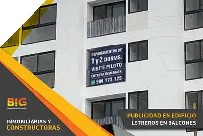 Letreros en Balcones - Publicidad en Edificio